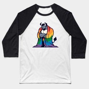 Comfy Womfy Furry Pride Bull LGBTQ Rainbow Baseball T-Shirt